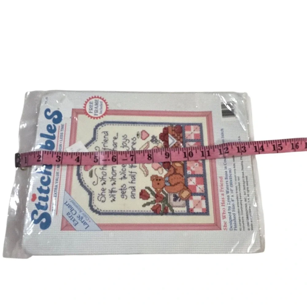 Stitchables Counted Cross Stitch Kit She Who Has a Friend 8x10 Free Frame New